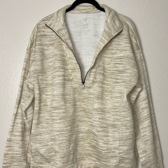 Lularoe Rise Sweatshirt Size Large Tan Persistent Half Zip Pull Over Fleece - Picture 5 of 16